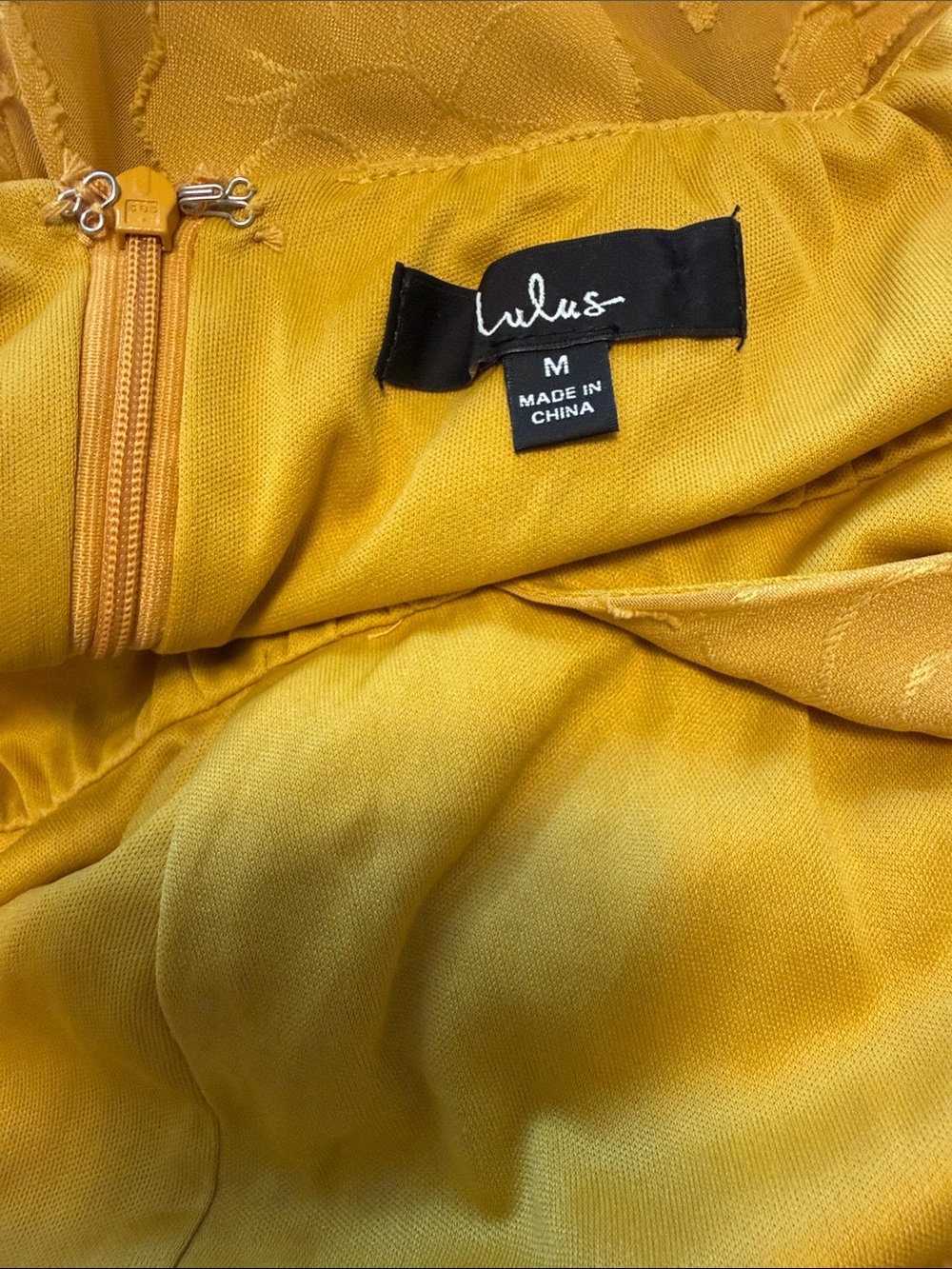 Lulu’s Philosophy of Beauty Burnout Floral Midi Dress MEDIUM Mustard Yellow - Picture 4 of 6